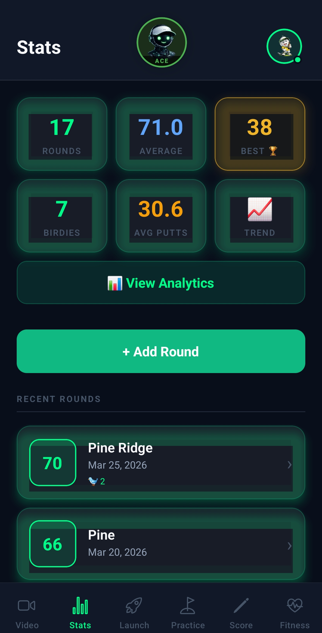 Stats & Round Tracking